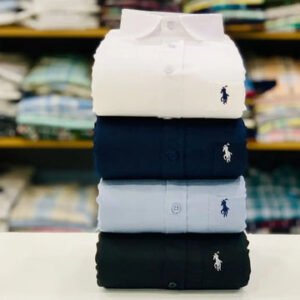 RL Polo Men's Plain Shirt Combo - Pack of 4 | Premium Cotton | Casual & Formal Wear