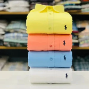 RL Polo Men's Plain Shirt Combo - Pack of 4 | Premium Cotton | Casual & Formal Wear