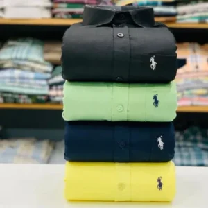 RL Polo Men's Plain Shirt Combo - Pack of 4 | Premium Cotton | Casual & Formal Wear