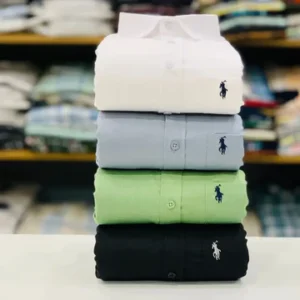 RL Polo Men's Plain Shirt Combo - Pack of 4 | Premium Cotton | Casual & Formal Wear