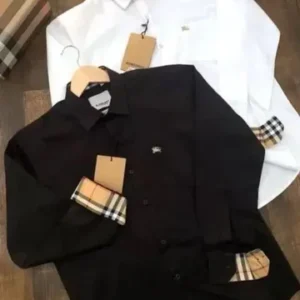 Burberry Premium Quality White and Black Shirt Combo