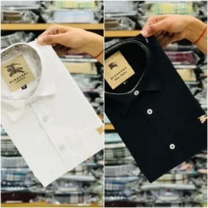 Burberry Premium Quality White and Black Shirt Combo