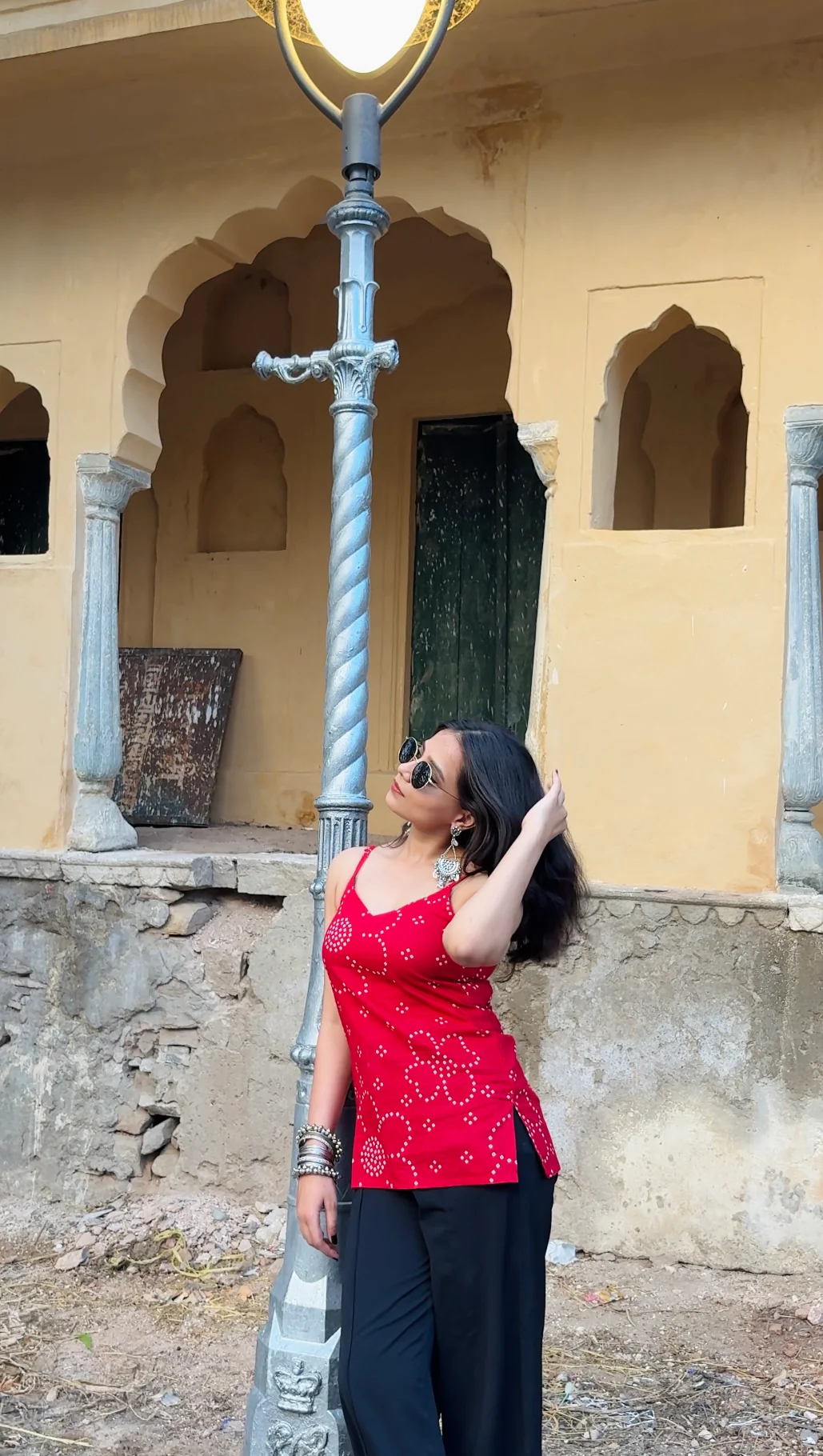 Laal Bijli - V neck Strap Kurti - Image 3