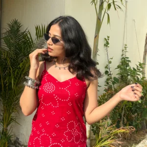 Laal Bijli - V neck Strap Kurti