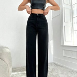 Blackish Super Rise Straight Leg Jeans