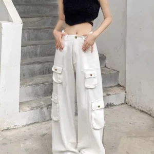 Crazy Multi Pockets Baggy Cargo Jeans