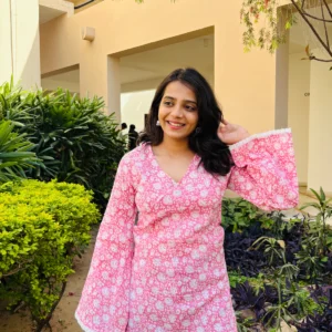 Roohani Kurti ( Soft Print Handblock )