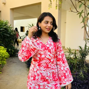 Gulnaar Kurti (Classic Floral Pink )